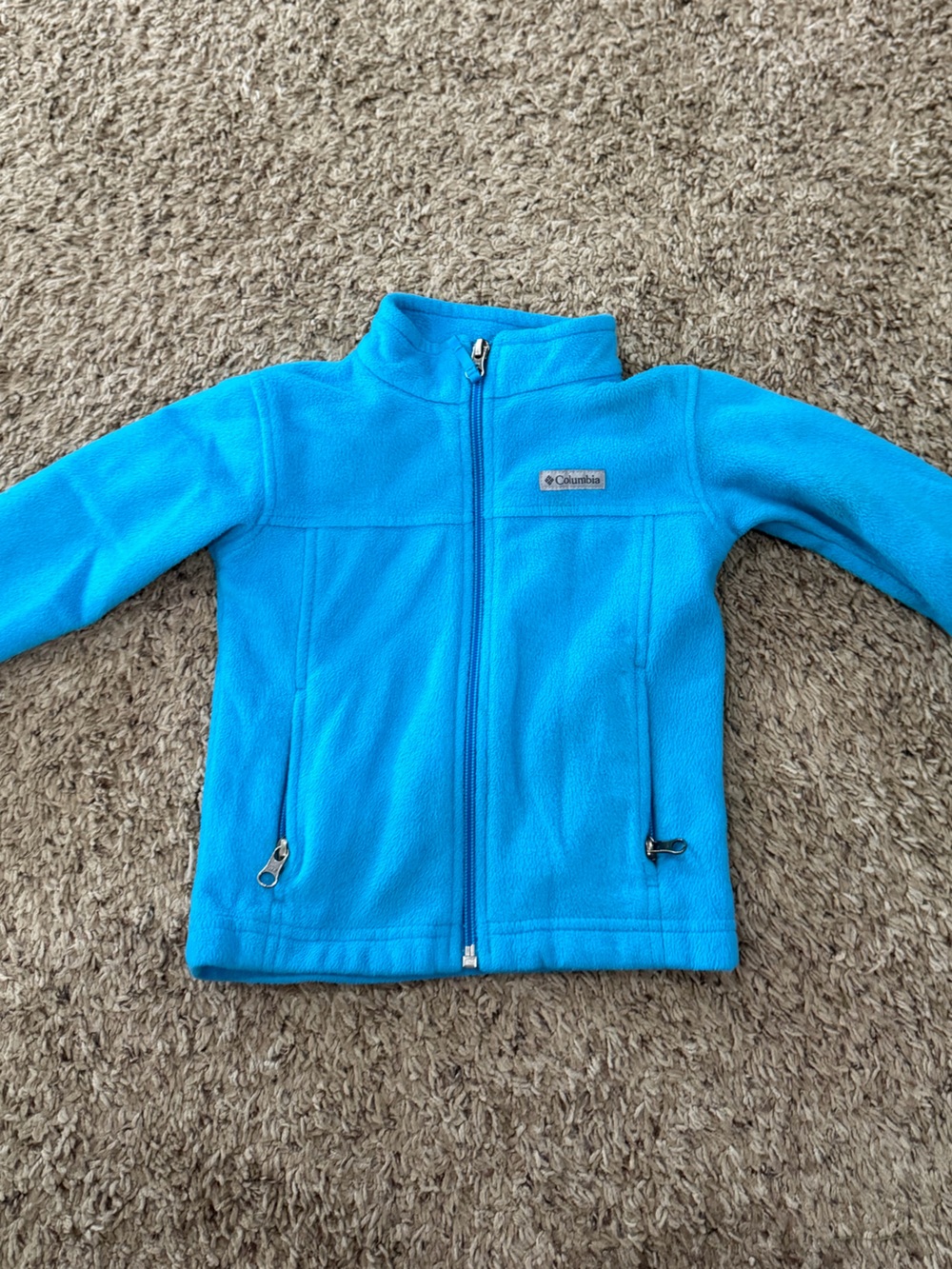 Columbia Kids Turquoise Blue Fleece Jacket with Zip Pockets